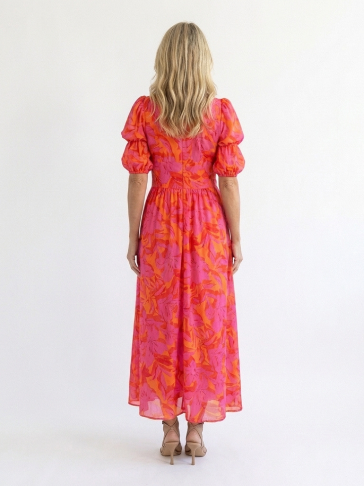MAISON LUREA | Robe Midi à Manches Bouffantes Willow