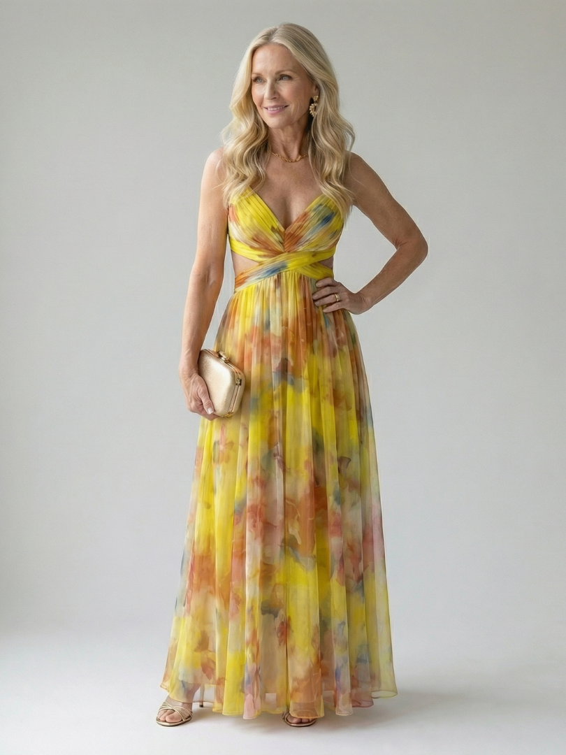 MAISON LUREA| Robe Maxi à Enveloppe Douce Isel