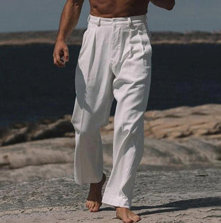 MAISON LUREA | Theo Pantalons en Lin à Jambes Larges
