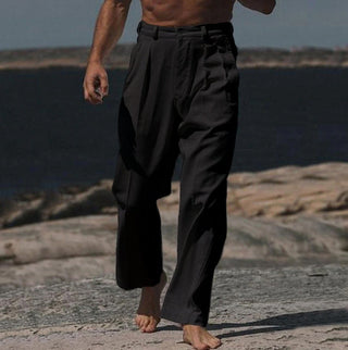 MAISON LUREA | Theo Pantalons en Lin à Jambes Larges
