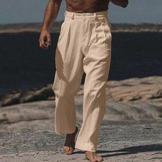 MAISON LUREA | Theo Pantalons en Lin à Jambes Larges